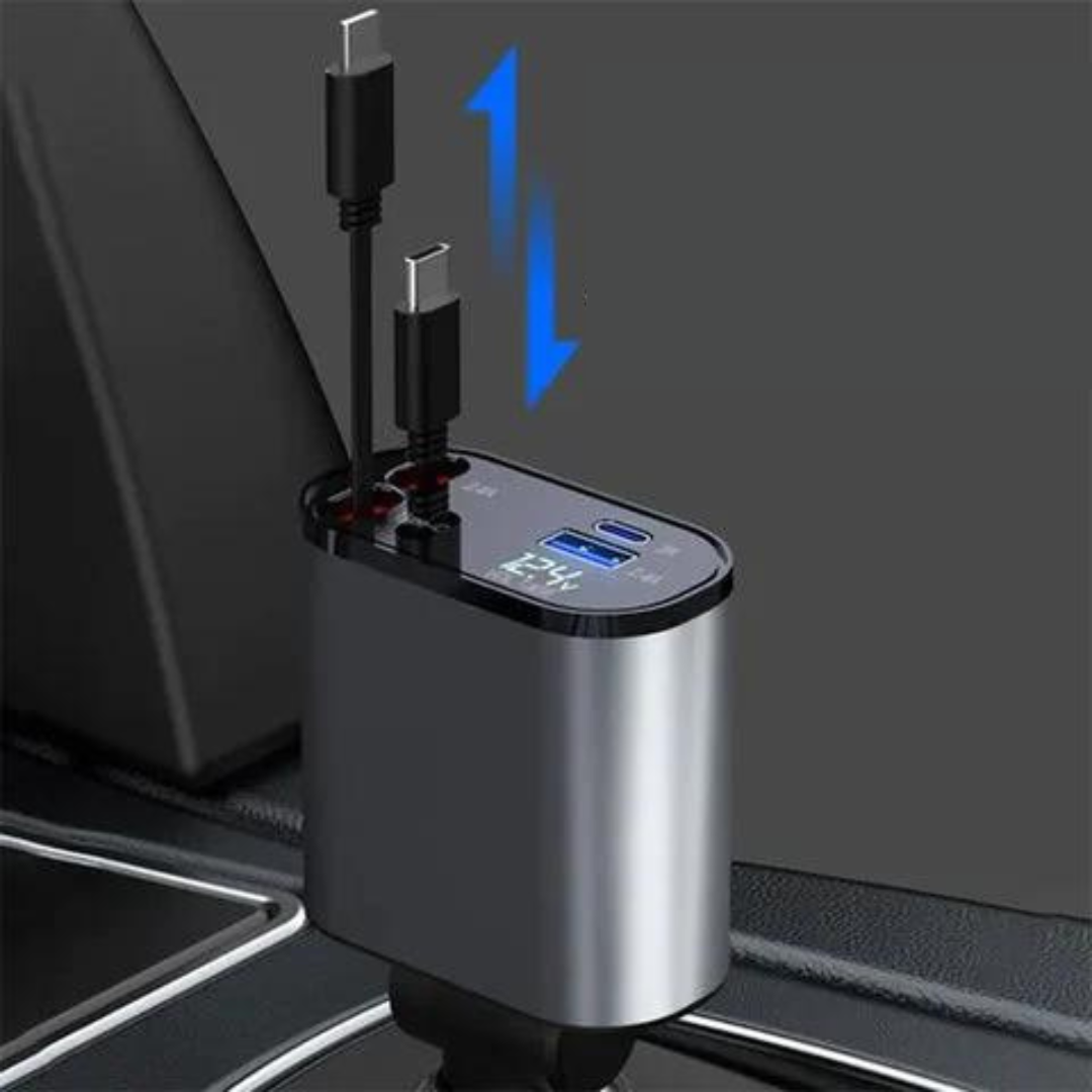 TurboCharge CarSuper ™ Carregador Retrátil Ultra Rápido - (🔥 Último Dia Promoção 50% OFF!)